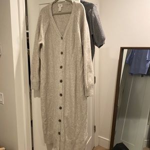 Long knit cardigan sweater